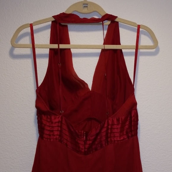 Max Azria Collection Silk Red Halter Dress - Picture 2 of 2